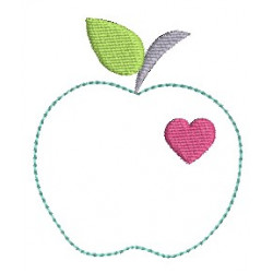 Stickdatei - Doodle Apfel Herzchen